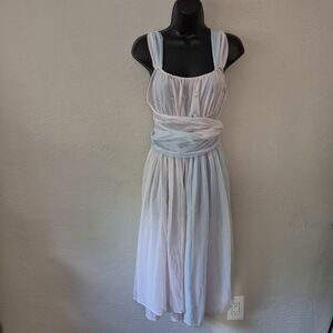Vintage 50s Blue Pink Chiffon Negligee 36